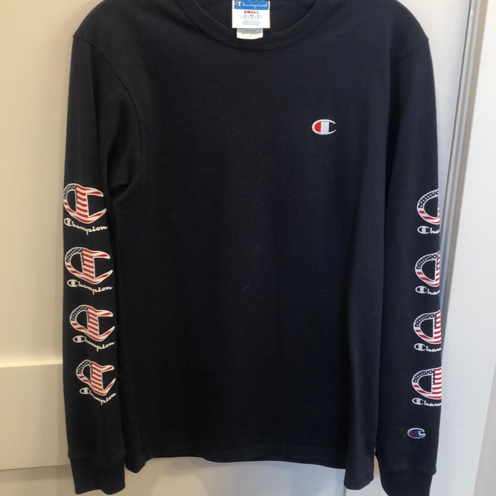 Champion red white and blue long sleeve